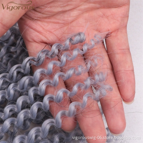 Vigorous 8 inches Marley Braids Ombre Gray Crochet Braid Synthetic Kinky Braiding Hair Extensions for Women Wholesale Price